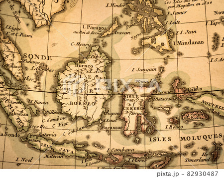 アンティークの世界地図 東南アジア アンティークの世界地図 東南アジア 82930487