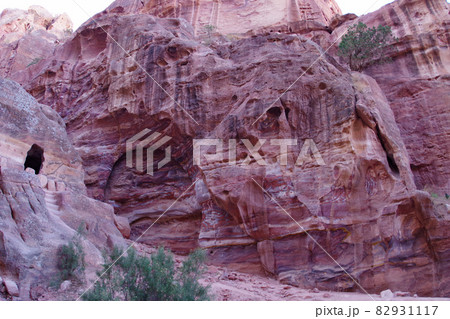 ヨルダン　ペトラ遺跡　渓谷　世界遺産 82931117