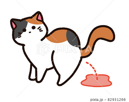 血尿のでている三毛猫のイラスト素材 [82931266] - PIXTA