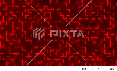 グリッド ワイヤーフレーム 迷路 金網 赤 [別Verあり] 82931365