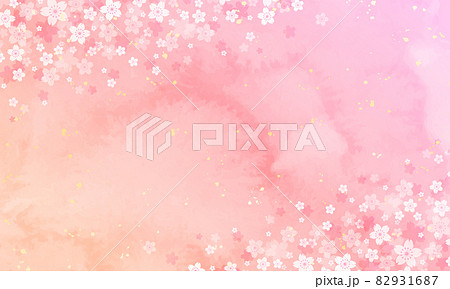 水彩の桜の花のベクターイラスト背景 82931687