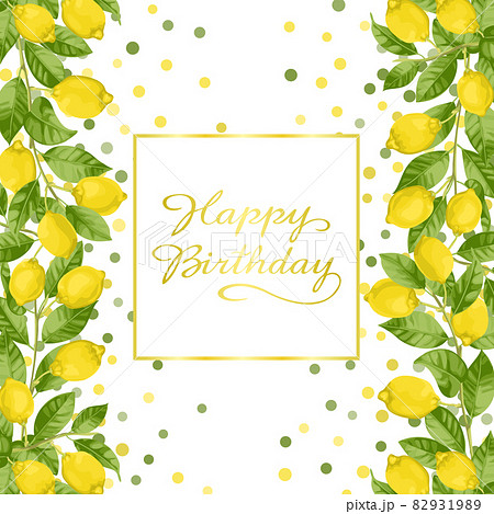 Happy Birthday Card with Lemon Brunches 82931989