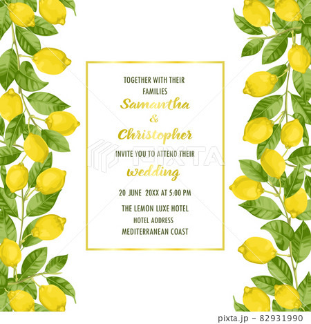 Wedding Invitation Card with Lemon Brunches 82931990