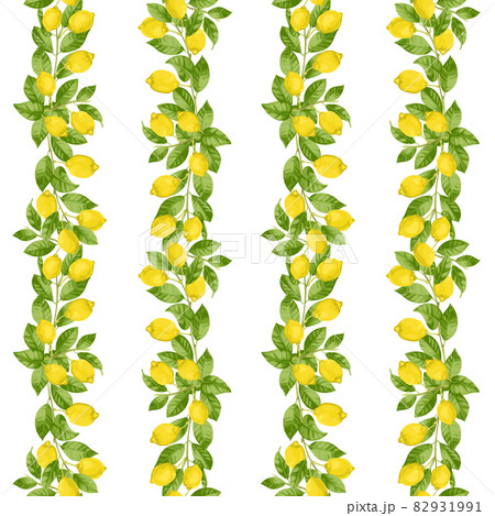 Lemon Brunches Striped Seamless Pattern 82931991