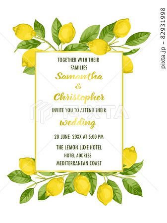 Wedding Invitation Card with Lemon Brunches 82931998