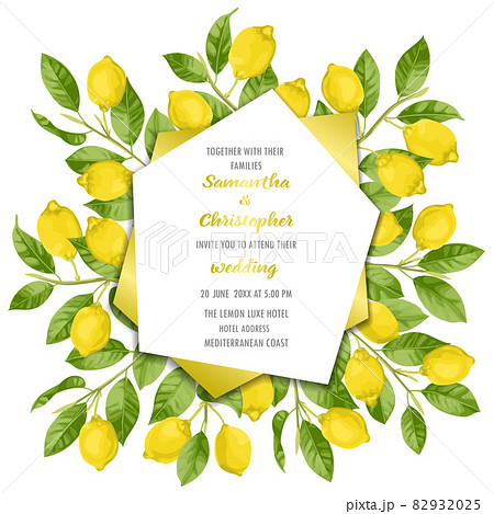 Wedding Invitation Card with Lemon Brunches 82932025