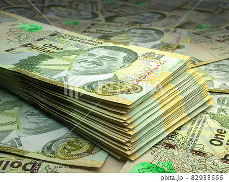 Bahamas money. Bahamas dollar banknotes. 1 BSD dollars bills. 82933666