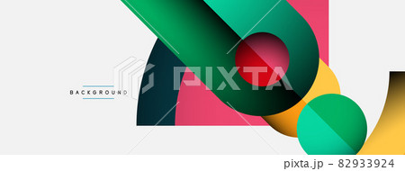 Trendy shapes, color minimal design composition, lines and shadows for wallpaper banner background or landing page 82933924