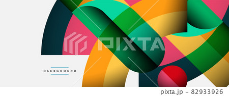 Trendy shapes, color minimal design composition, lines and shadows for wallpaper banner background or landing page 82933926