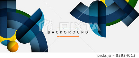 Geometric abstract background. Round shapes, circles, lines composition for wallpaper banner background or landing page 82934013