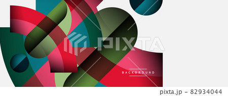 Trendy shapes, color minimal design composition, lines and shadows for wallpaper banner background or landing page 82934044