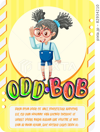 Character Game Card With Word Odd Bobのイラスト素材