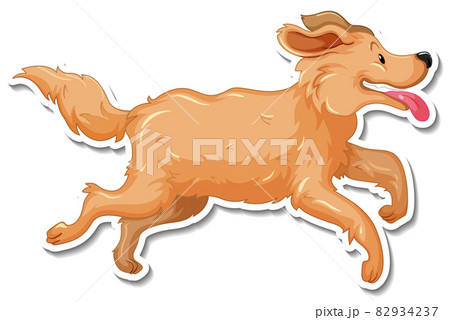 A sticker template of dog cartoon character 82934237