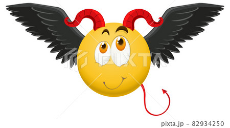 Devil emoticon with facial expression 82934250