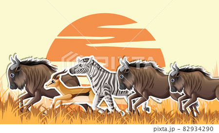 Thumbnail design with savannah animals Thumbnail design with savannah animals 82934290