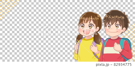 夢いっぱいで笑顔の小学生 夢いっぱいで笑顔の小学生 82934775