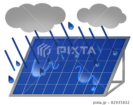 ソーラーパネル イラスト素材 大雨 ソーラーパネル イラスト素材 大雨 82935832
