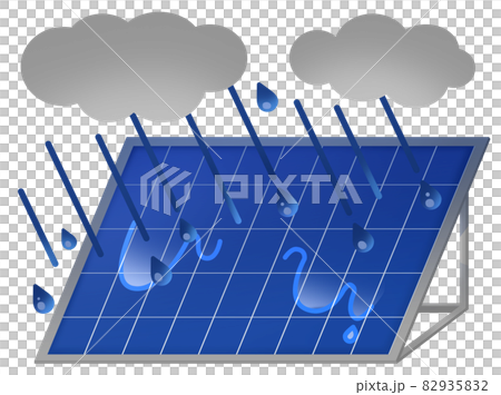 ソーラーパネル イラスト素材 大雨 ソーラーパネル イラスト素材 大雨 82935832