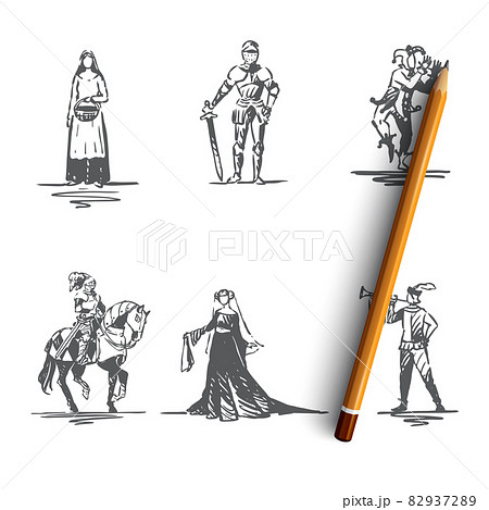 medieval peasants drawing