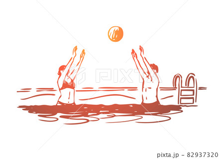Water, polo, ball, competition, sport concept. Hand drawn isolated vector. 82937320