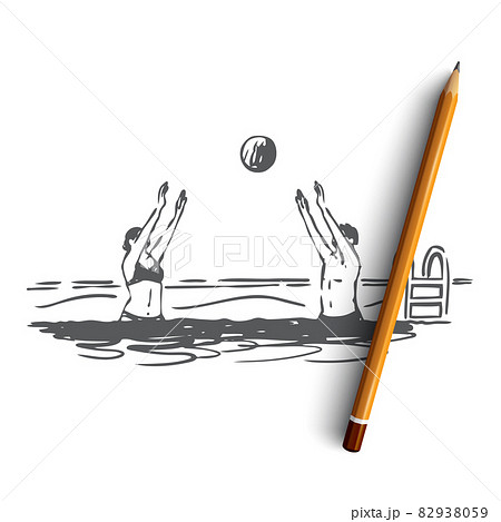 Water, polo, ball, competition, sport concept. Hand drawn isolated vector. Water, polo, ball, competition, sport concept. Hand drawn isolated vector. 82938059