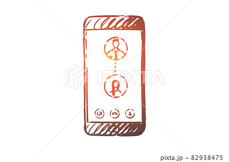 Online, call, mobile, phone, communication concept. Hand drawn isolated vector. Online, call, mobile, phone, communication concept. Hand drawn isolated vector. 82938475