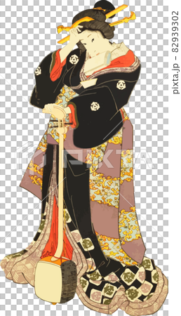 A cool woman with a shamisen 82939302