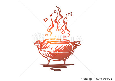 Pot, poison, Halloween, potion, holiday concept. Hand drawn isolated vector. Pot, poison, Halloween, potion, holiday concept. Hand drawn isolated vector. 82939453