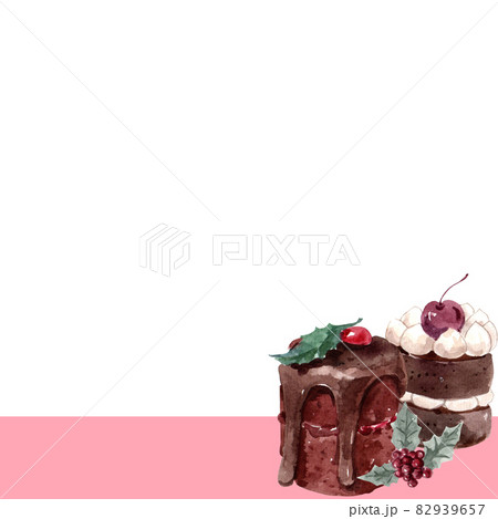 Winter xmas drink frame watercolor 82939657