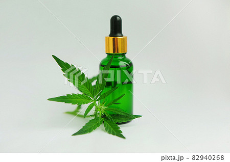 Marijuana products. Cannabis CBD hemp oil isolated on white background. 82940268