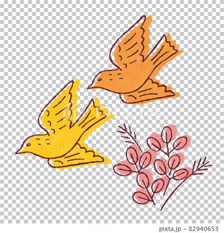 Mountain bird and hagi flower 82940653