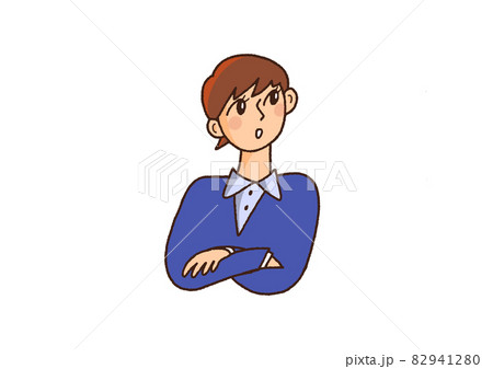 同僚と会話する女性社員 82941280