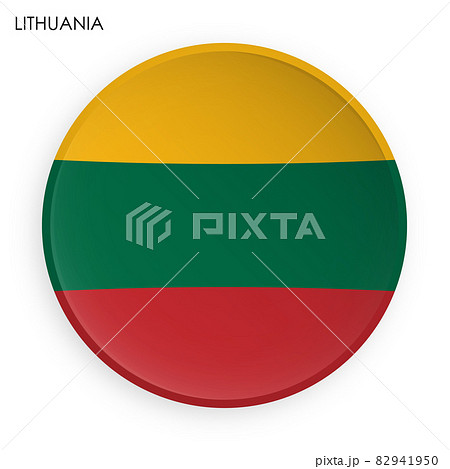 LITHUANIA flag icon in modern neomorphism style. Button for mobile application or web. Vector on white background
