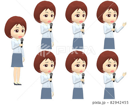 【マイクA】 女性 シャツ ボブ 斜め 【マイクA】 女性 シャツ ボブ 斜め 82942455