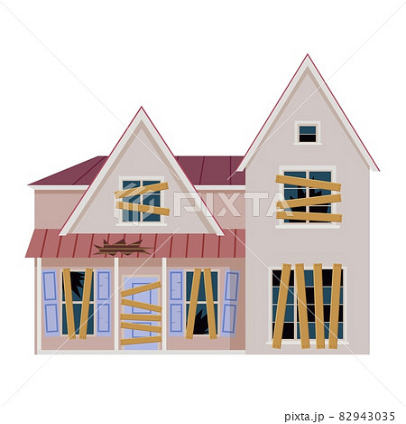 Old abandoned house cartoon 82943035