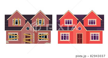 Abandoned house. Home renovation. 82943037