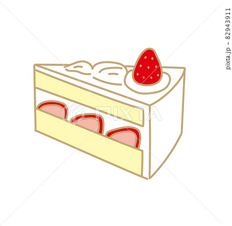 ショートケーキ カットケーキ 1ピース イラストのイラスト素材