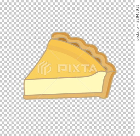 チーズタルト カットケーキ 1ピース イラストのイラスト素材