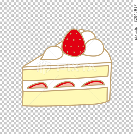 Shortcake cut cake 1 piece illustration Shortcake cut cake 1 piece illustration 82943917