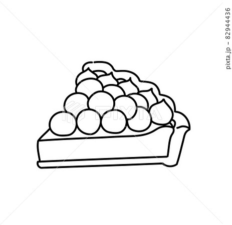 ケーキ イラスト 白黒 モノクロのイラスト素材