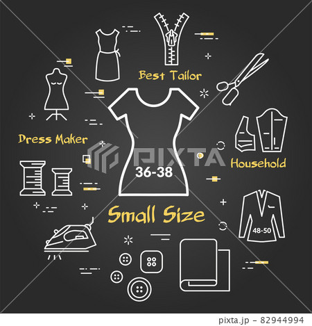 Vector black banner of tailor and sewing -...のイラスト素材 [82944994] - PIXTA