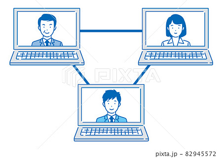 パソコン　ネットワーク　テレワーク　リモートワーク　WEB会議 82945572