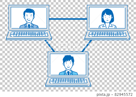 パソコン　ネットワーク　テレワーク　リモートワーク　WEB会議 82945572
