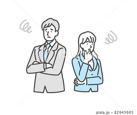 困っている男女のビジネスパーソン 82945605
