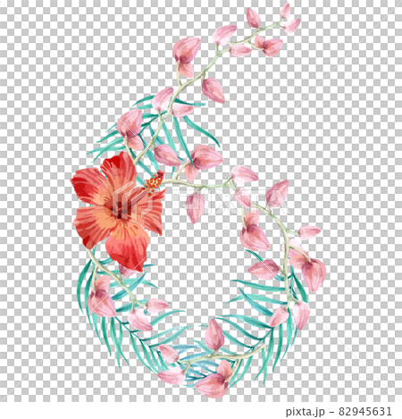 Tropical number watercolor Tropical number watercolor 82945631