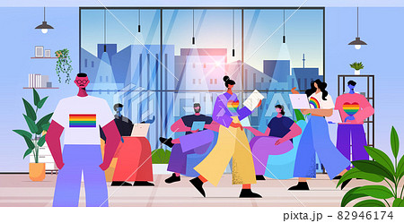 Businesspeople Working Together In Office Lgbt のイラスト素材 Businesspeople Working Together In Office Lgbt のイラスト素材