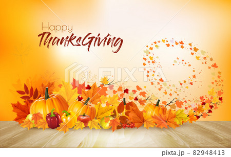 Nature Autumn Background. Happy Thanksgiving... - 스톡일러스트 [82948413] - Pixta