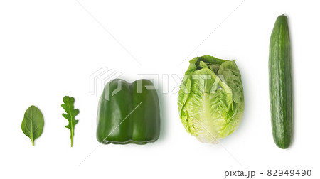 Fresh green vegetables isolated on white background Fresh green vegetables isolated on white background 82949490