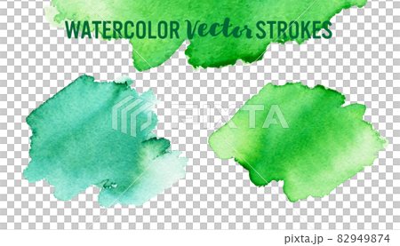 Watercolor vector stroke material (green) 82949874