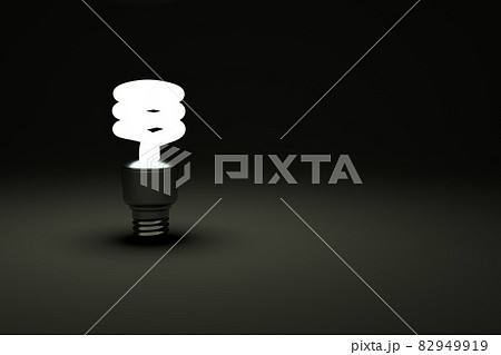 3D model of a spiral light bulb on a black isolated background. Spiral light bulb illuminates the surrounding dark environment. Electricity, 3d model of realistic spiral lamp 3D model of a spiral light bulb on a black isolated background. Spiral light bulb illuminates the surrounding dark environment. Electricity, 3d model of realistic spiral lamp 82949919